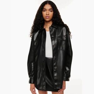 Long leather jacket, lightly worn